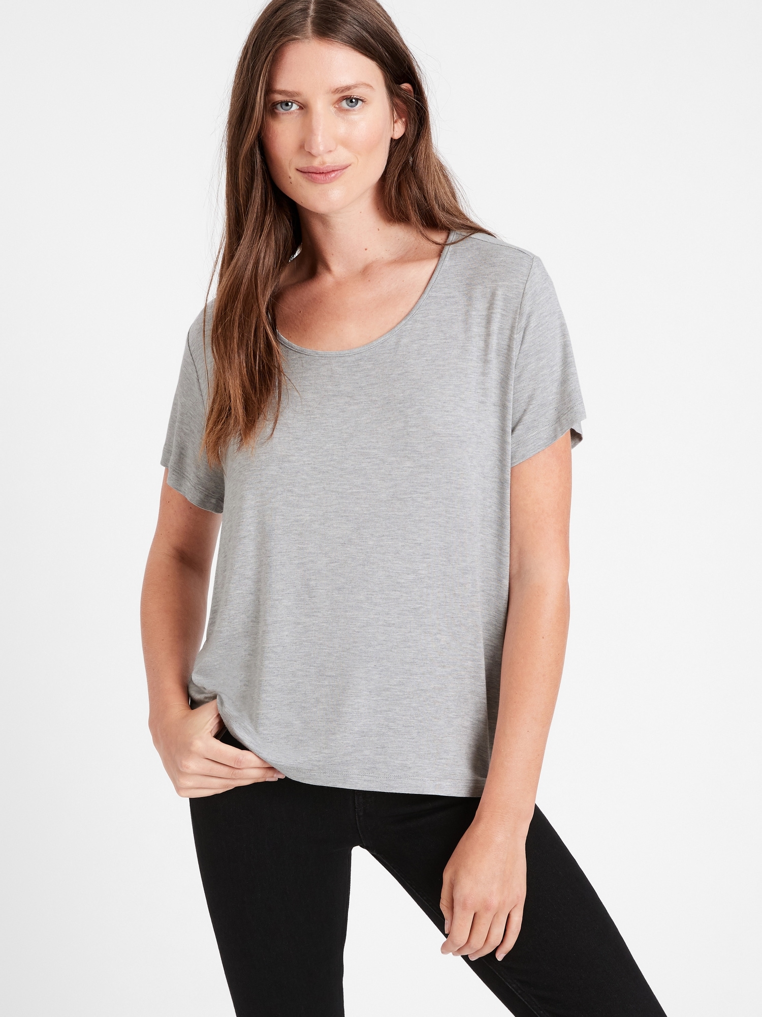 Threadsoft Scoop-Neck T-Shirt | Banana 