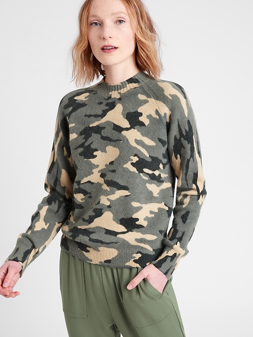 Banana Republic Petite Aire Camo Sweater. 1