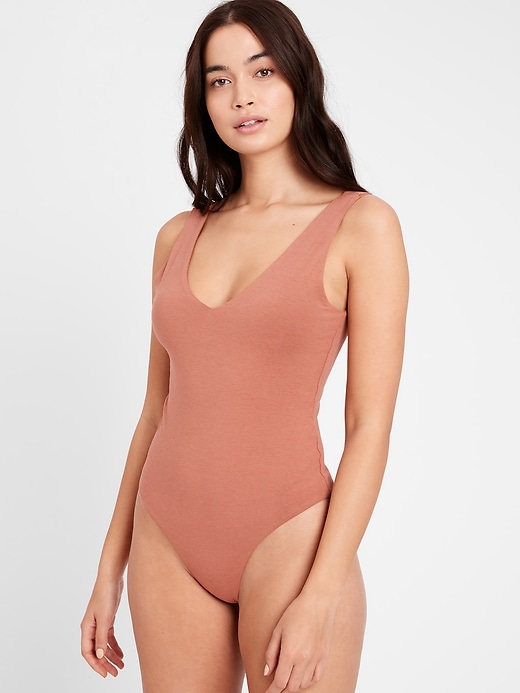 V-Neck Thong Bodysuit