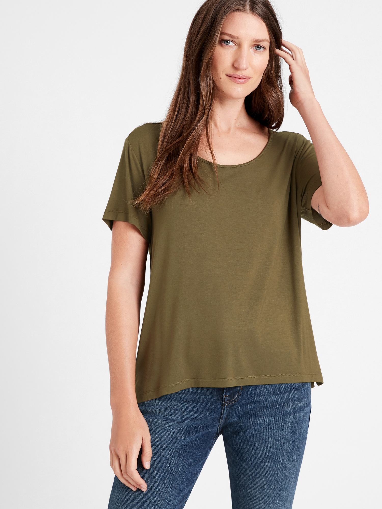 Petite Threadsoft Scoop-Neck T-Shirt