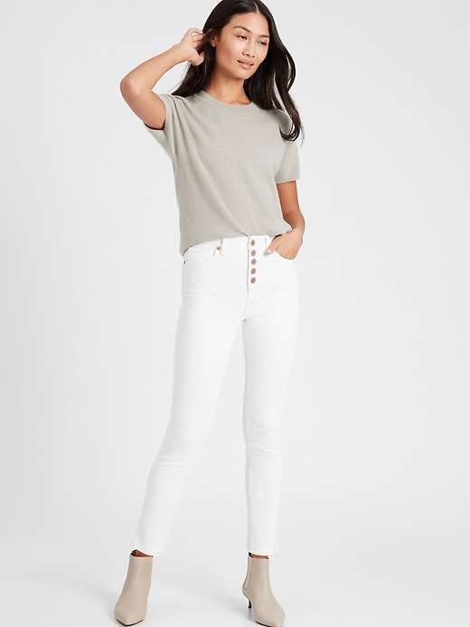 Image number 1 showing, High-Rise Slim Button-Fly Jean