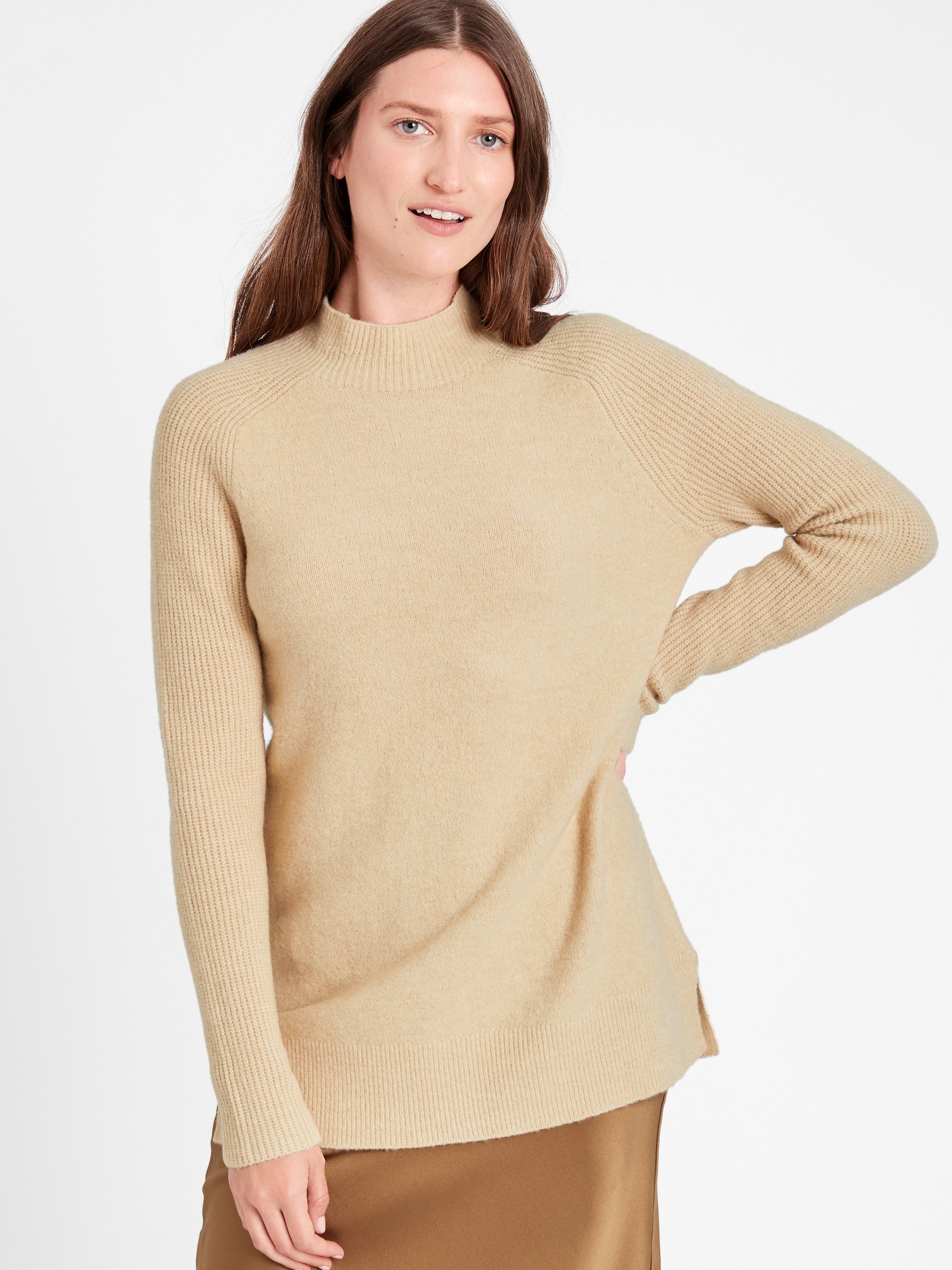 Petite Mock-Neck Sweater Tunic