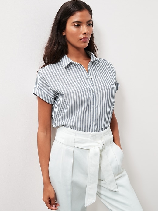 Banana Republic Cotton Gauze RollCuff Shirt
