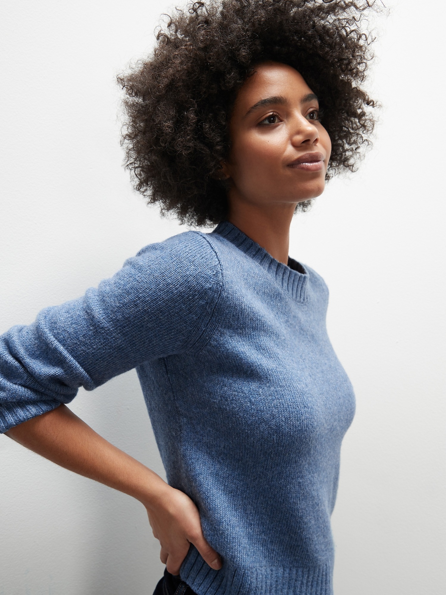 Petite Cotton-Blend Bell-Sleeve Sweater | Banana Republic