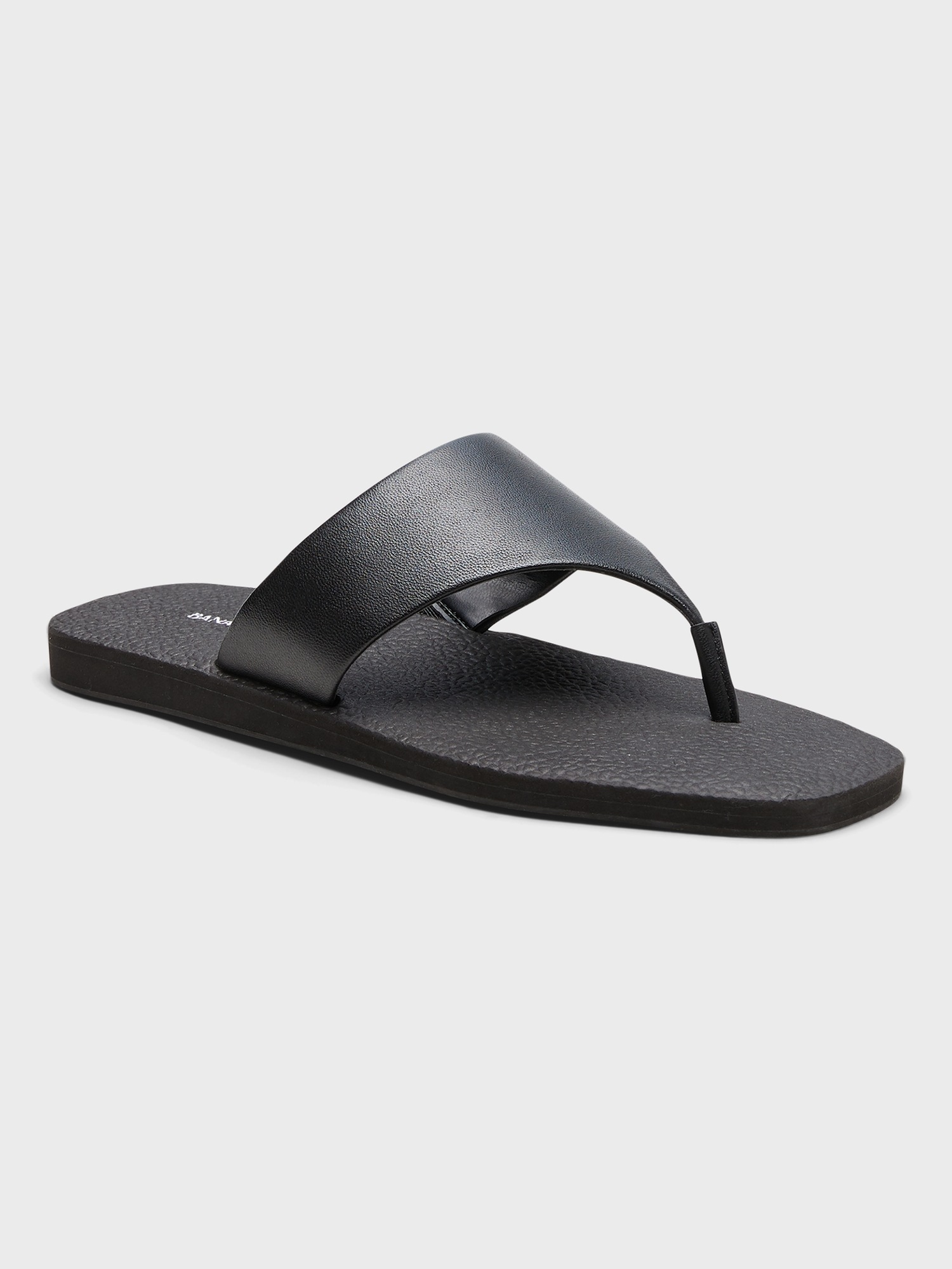 Leather Wide-Strap Thong Sandal