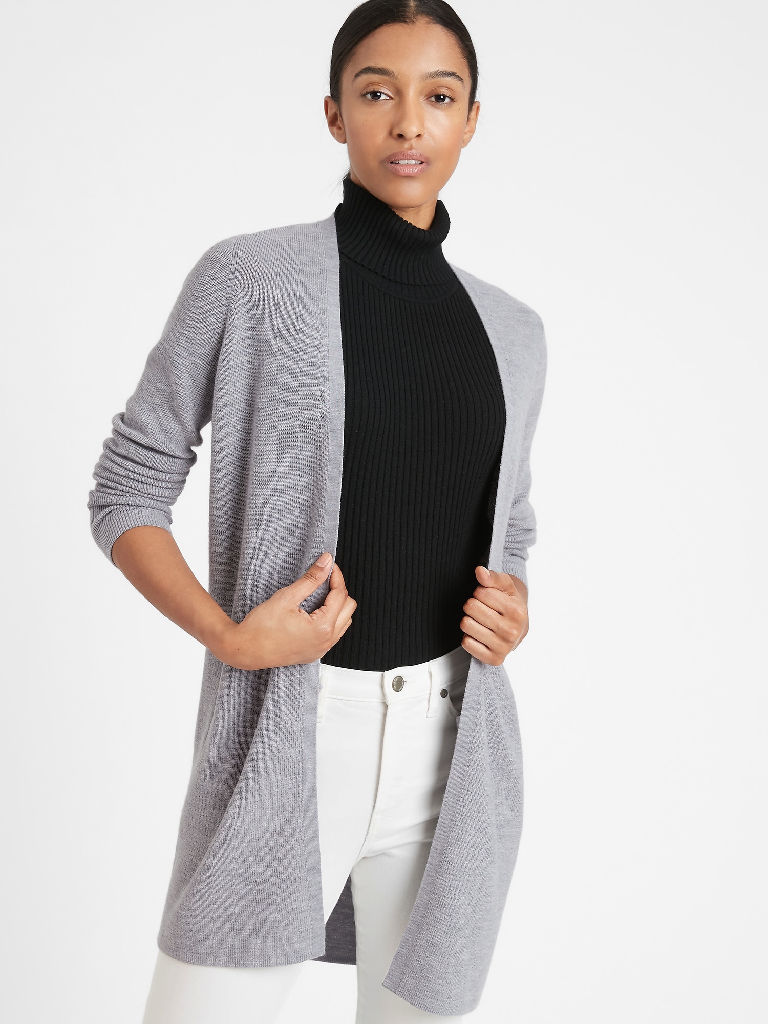 Washable Merino-Blend Long Cardigan Sweater | Banana Republic