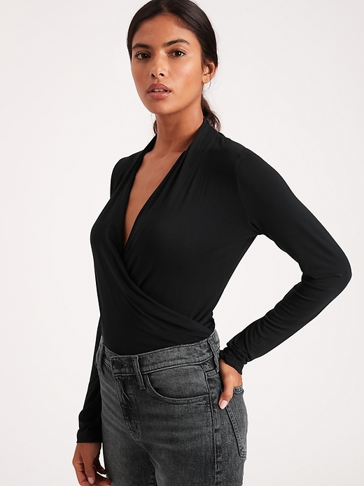 Banana Republic Petite Threadsoft Wrap Top. 1 Banana Republic Petite Threadsoft Wrap Top. 1
