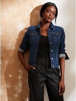 Banana Republic Women's Essential Jean Jacket Dark Wash Size Xs