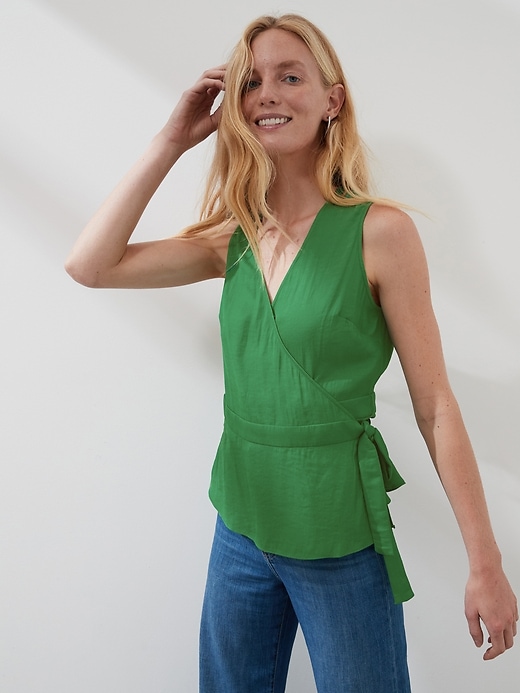 Image number 1 showing, Sleeveless Wrap Top