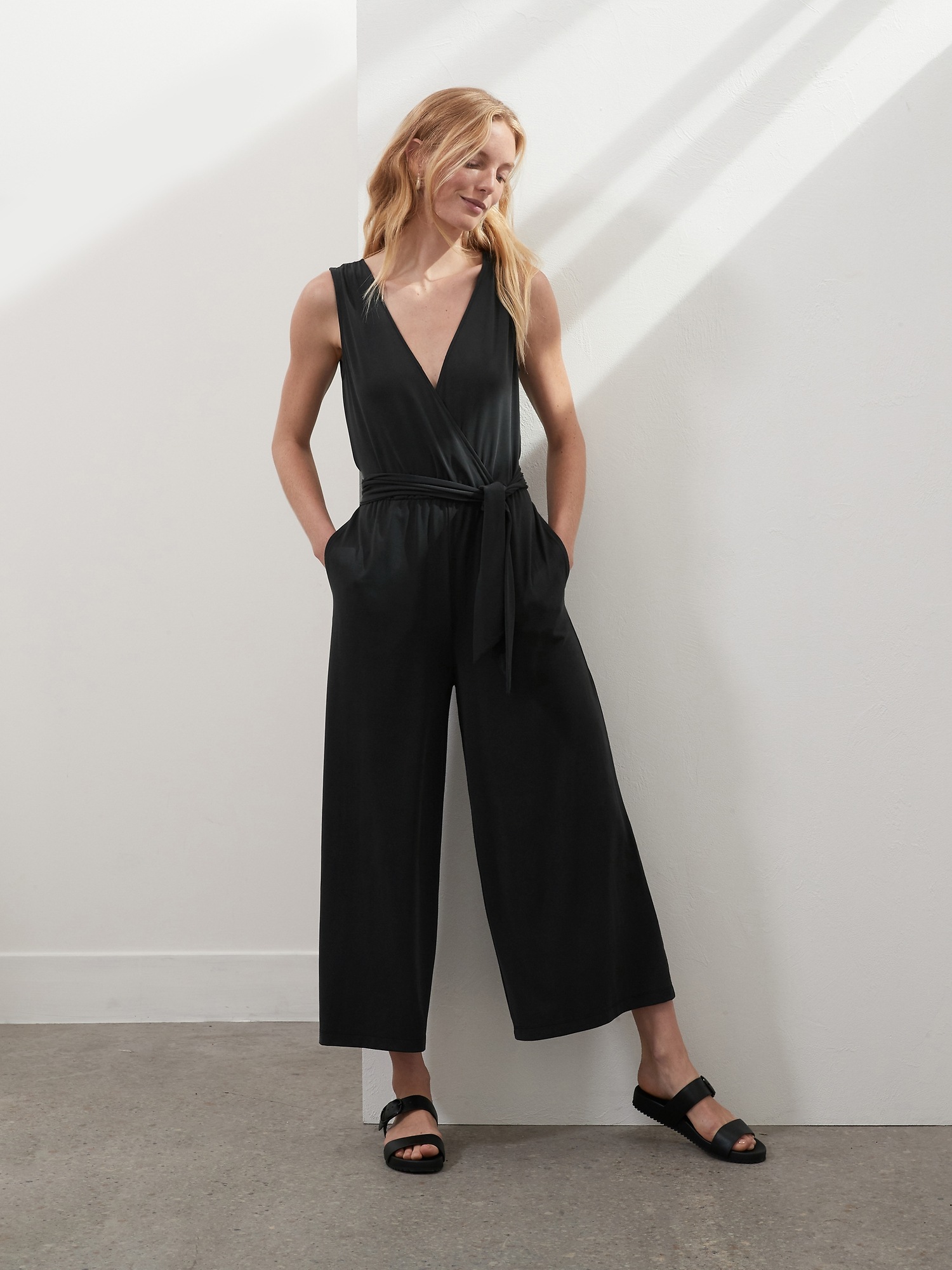 Sandwash Wrap Jumpsuit Banana Republic