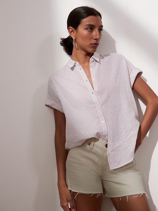 Banana Republic Cotton Gauze RollCuff Shirt