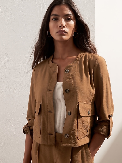 Banana Republic Cropped Safari Jacket. 1