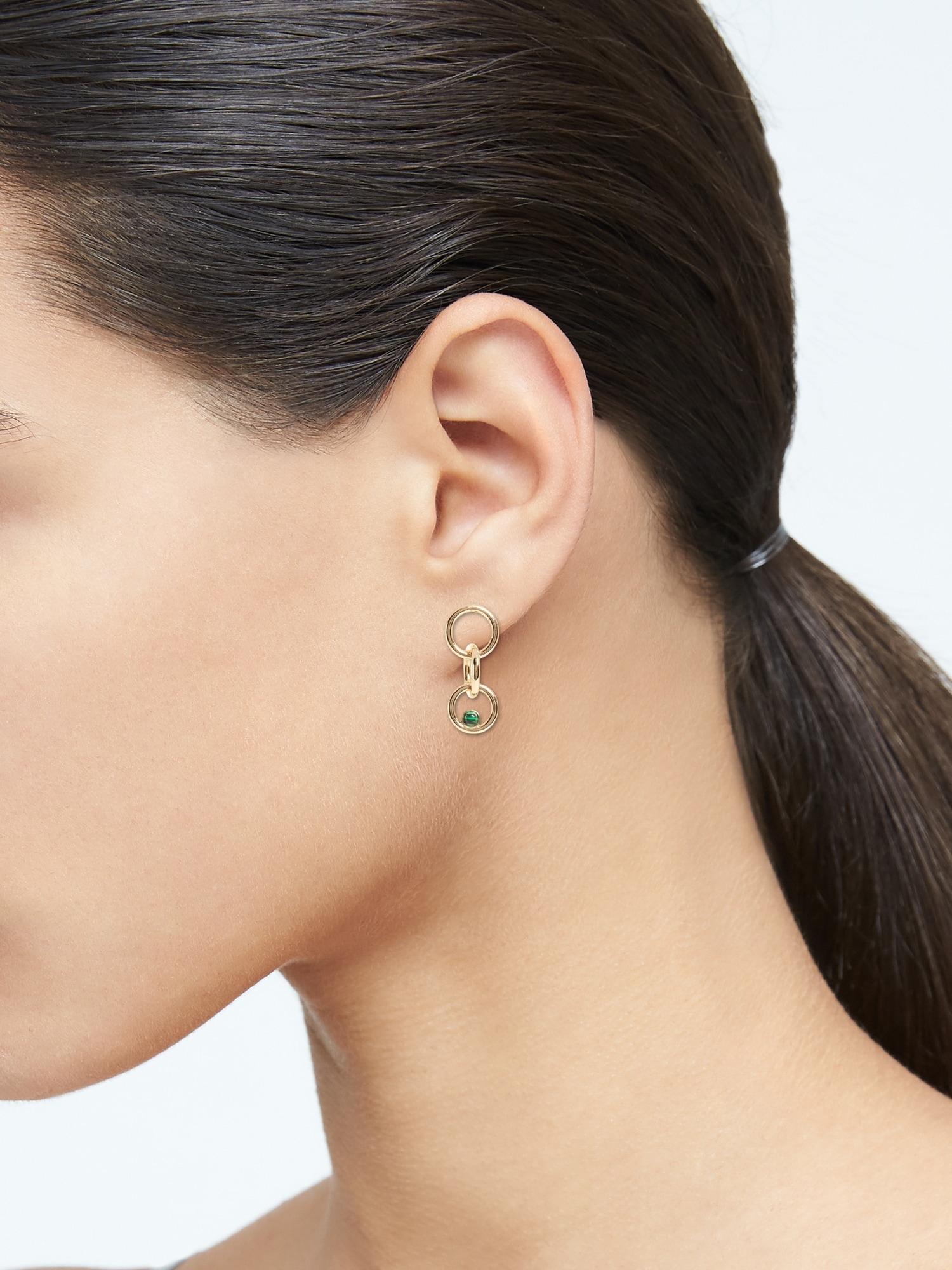 Malachite Detail Link Earrings