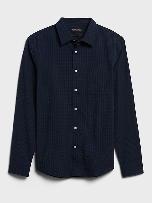 Banana Republic Untucked Slim-Fit Performance Seersucker Shirt. 1