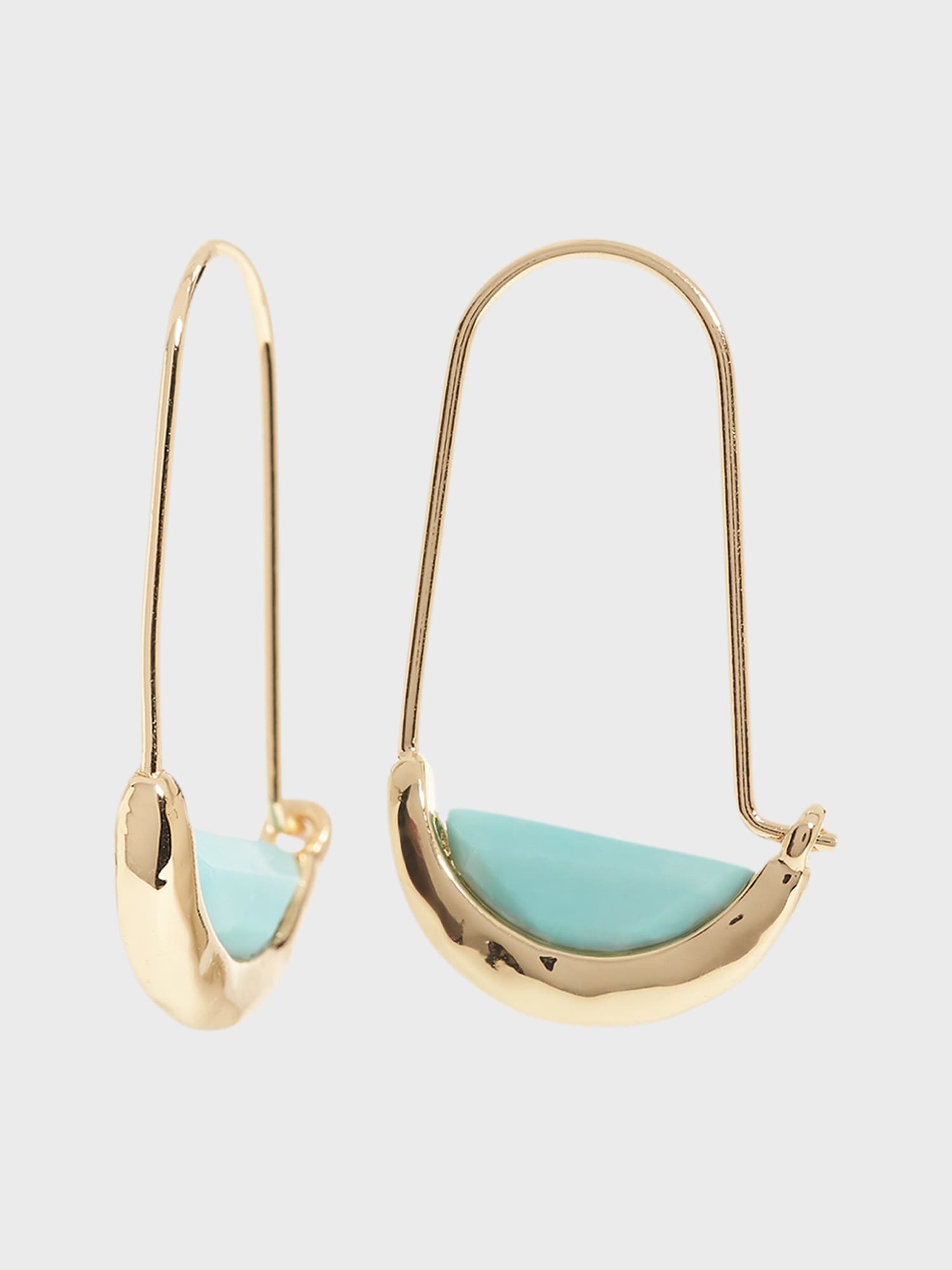 Turquoise Oval Hoop Earrings