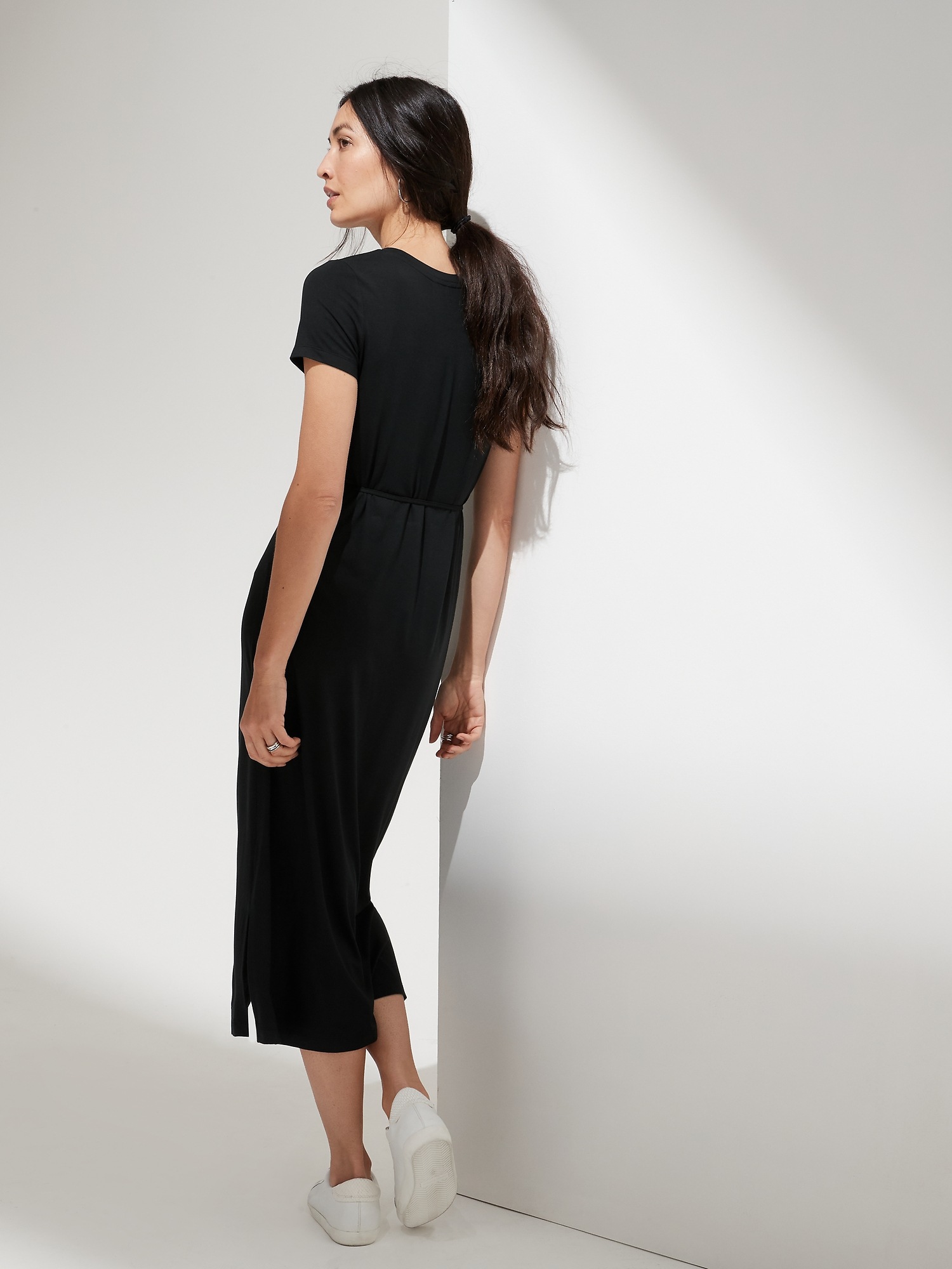Threadsoft Maxi T-Shirt Dress with Side Slits