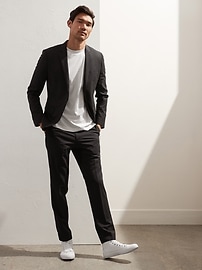 Slim Solid Italian Wool Suit Jacket | Banana Republic
