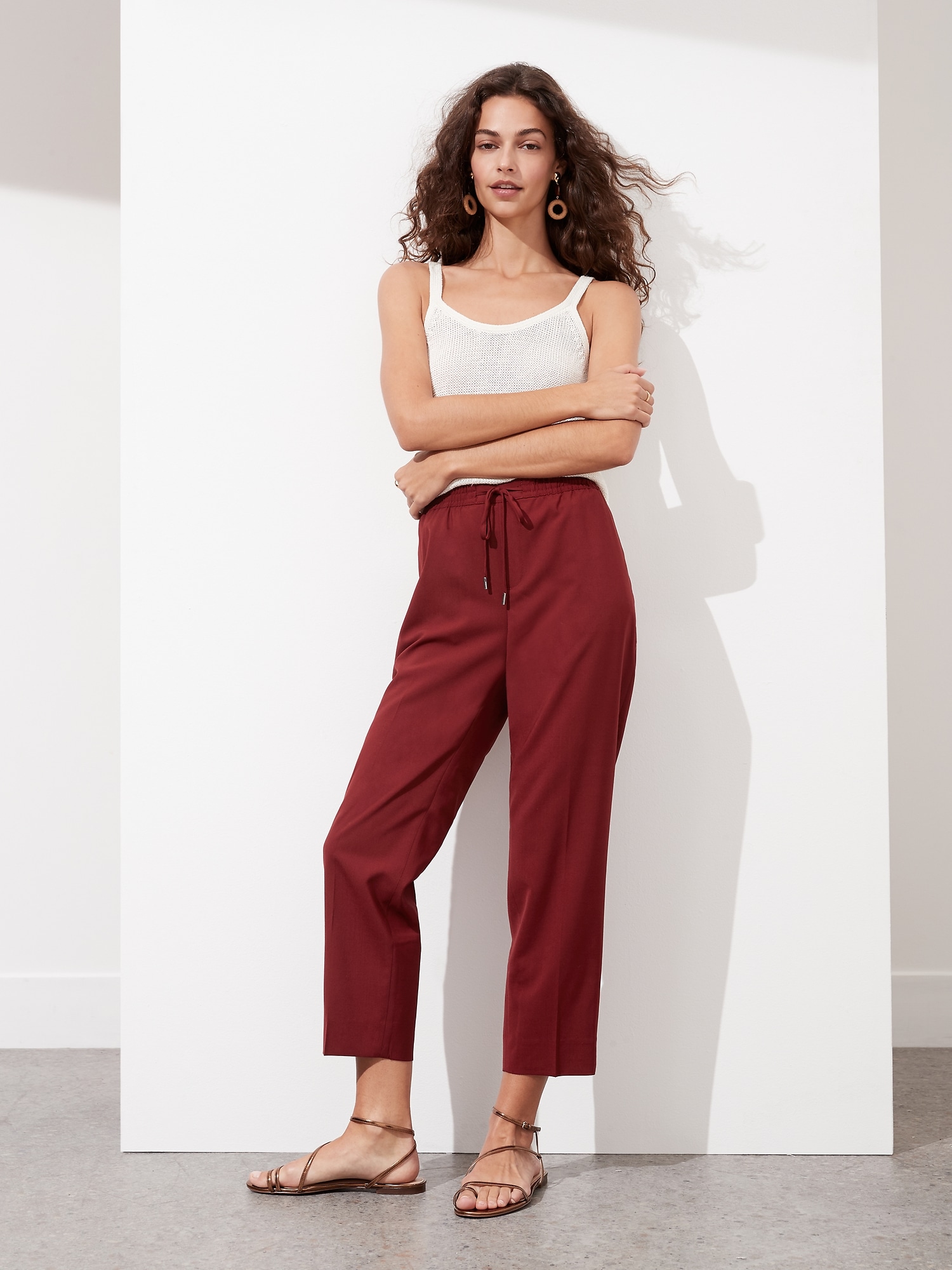 Washable Wool-Blend Pull-On Pant