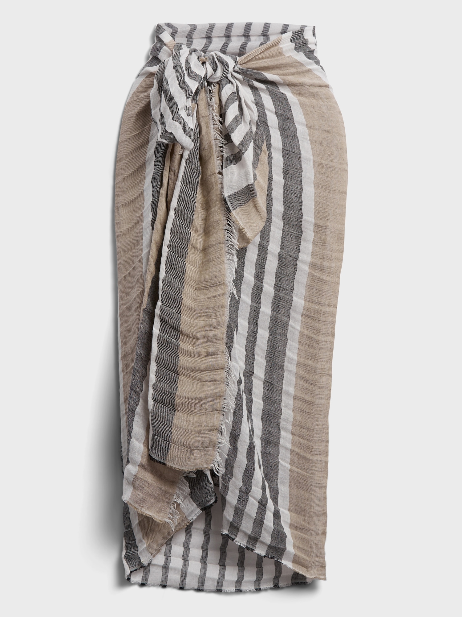 Stripe Linen-Blend Sarong