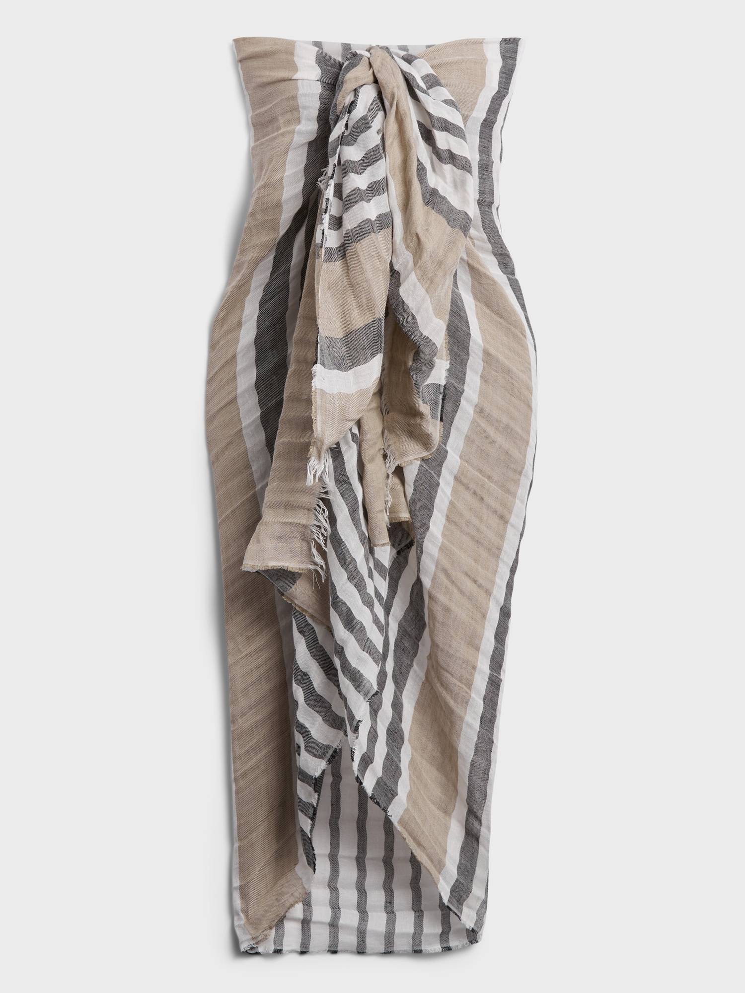Stripe Linen-Blend Sarong
