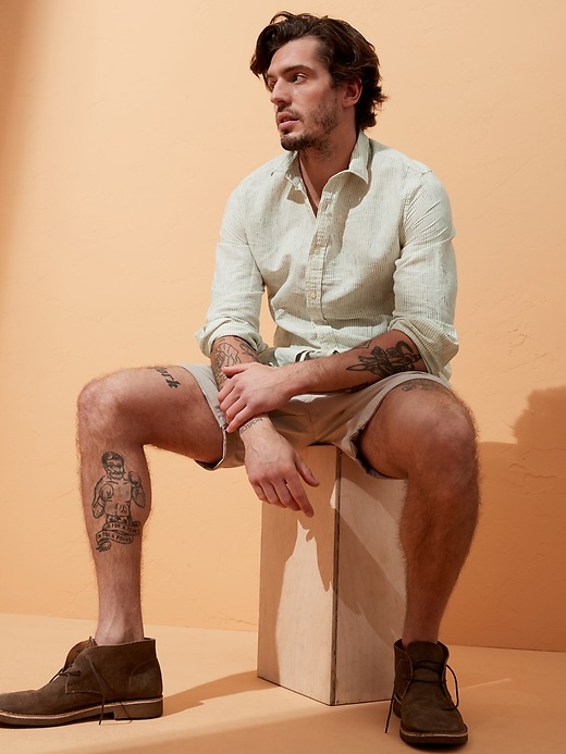 Untucked Slim-Fit Linen-Cotton Shirt | Banana Republic
