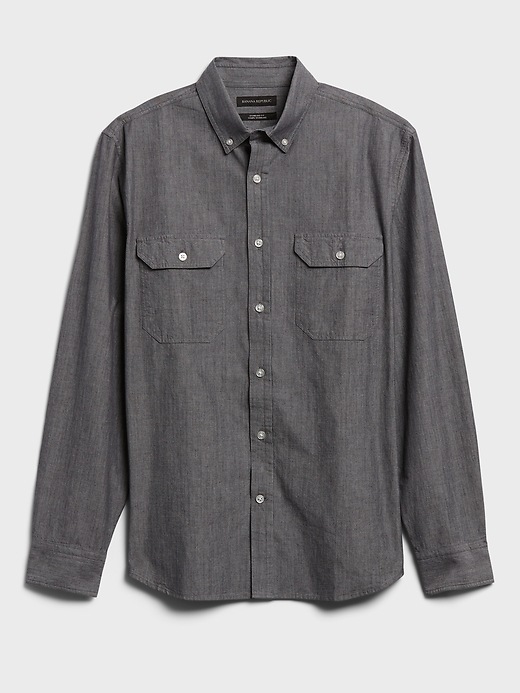 Untucked Standard-Fit Chambray Shirt