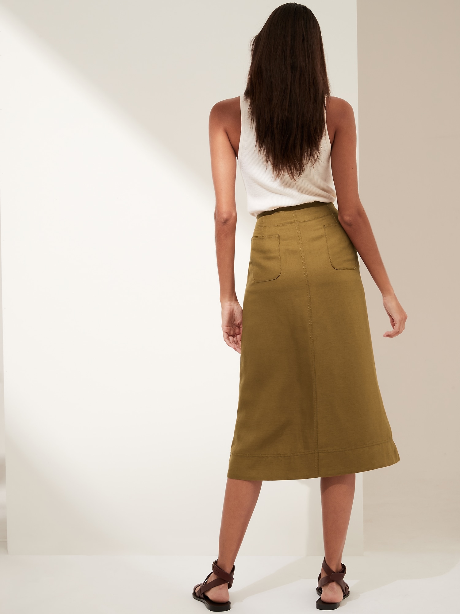 Linen-LENZING&#153 ECOVERO&#153 Wrap Skirt