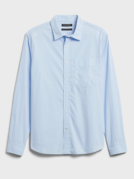 Banana Republic Untucked Standard-Fit Luxe Poplin Shirt. 1