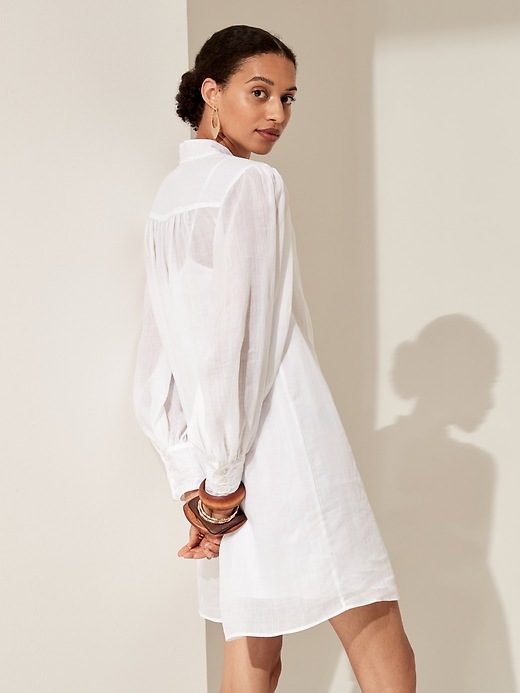 Image number 2 showing, Ramie Popover Shirt Dress