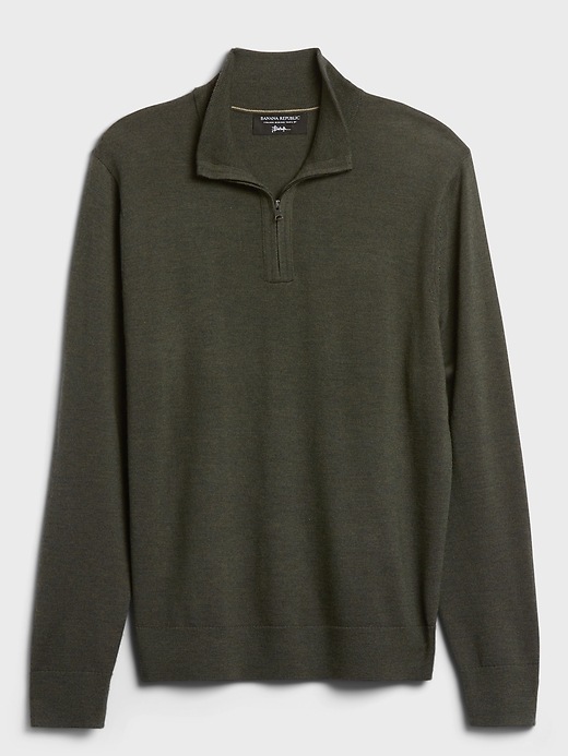 Image number 6 showing, Italian Merino Half-Zip Sweater