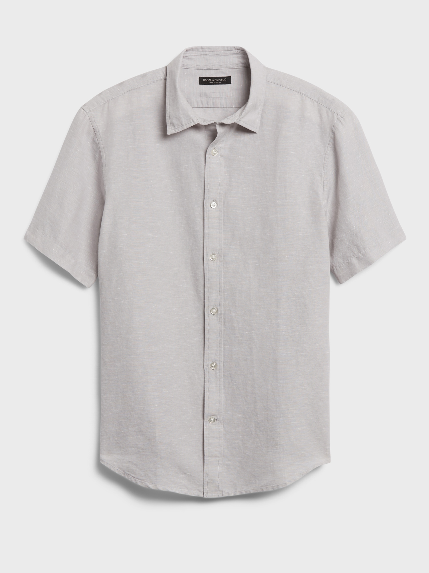 Untucked Slim Fit Linen Blend Rolled Sleeve Shirt