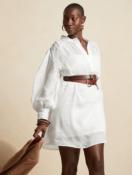 Image number 4 showing, Ramie Popover Shirt Dress