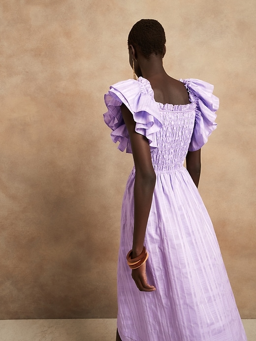 Image number 2 showing, Smocked Ruffle Midi Dress