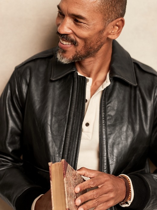 Heritage Leather Aviator Jacket | Banana Republic