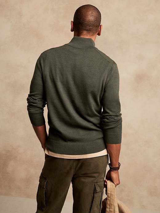 Image number 5 showing, Italian Merino Half-Zip Sweater