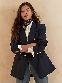 black double breasted jacket women's