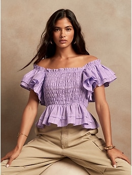 banana republic ruffle top