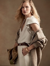 banana republic ruffle sleeve top