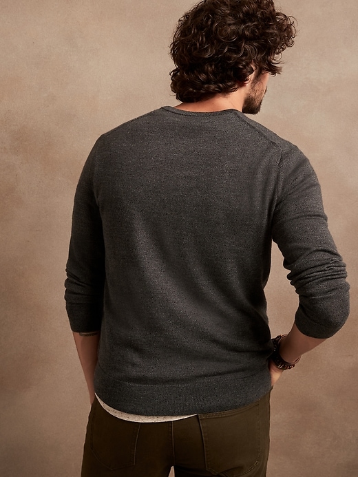 Image number 7 showing, Italian Merino V-Neck Sweater