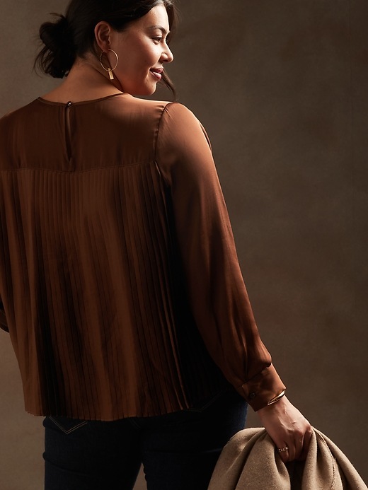 Pleated Satin Blouse Banana Republic
