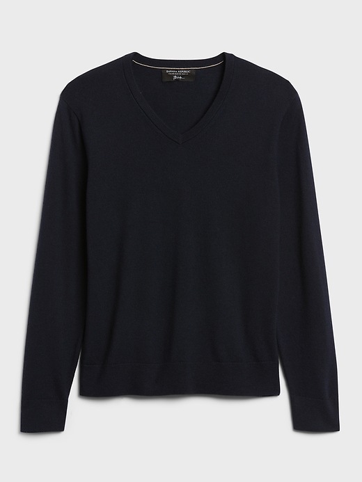 Image number 6 showing, Italian Merino V-Neck Sweater