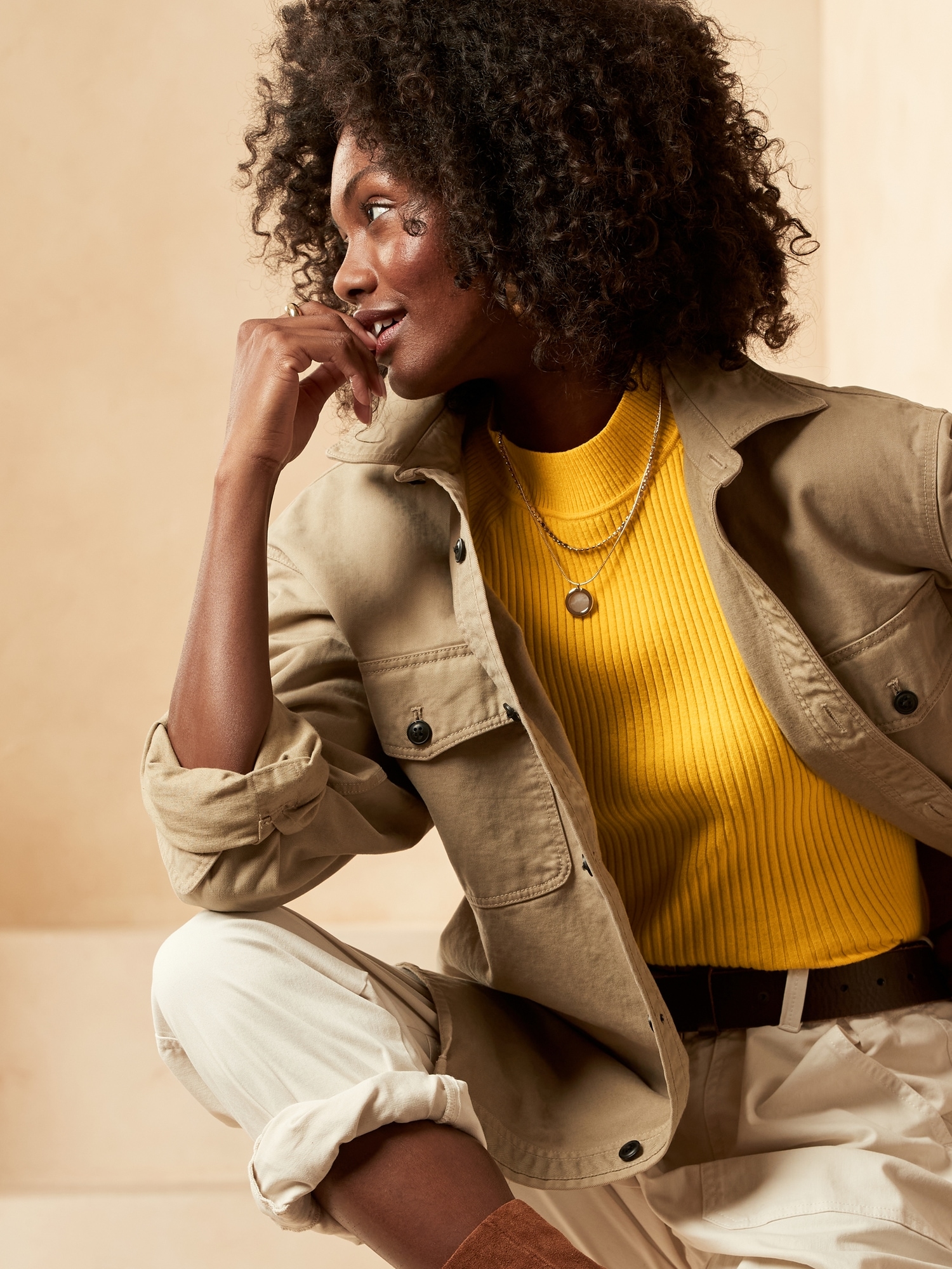 Ribbed Mock-Neck Sweater | Banana Republic