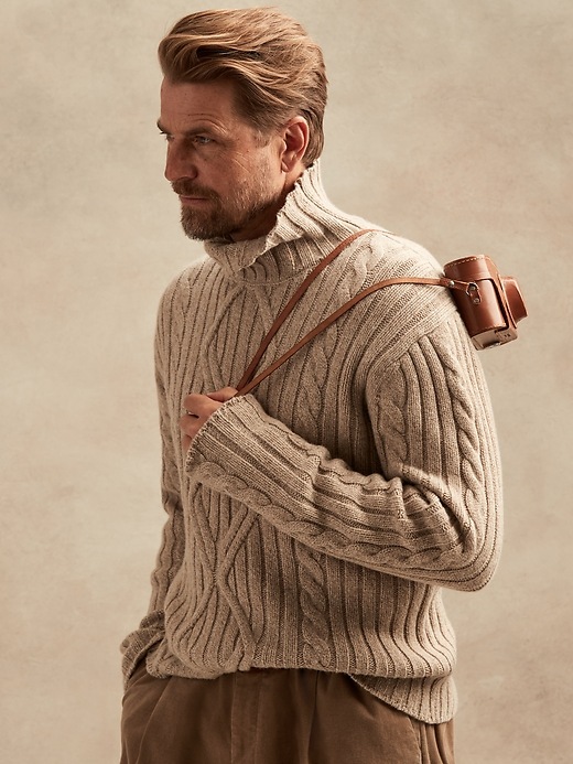 Image number 1 showing, Italian Wool-Blend Turtleneck Sweater
