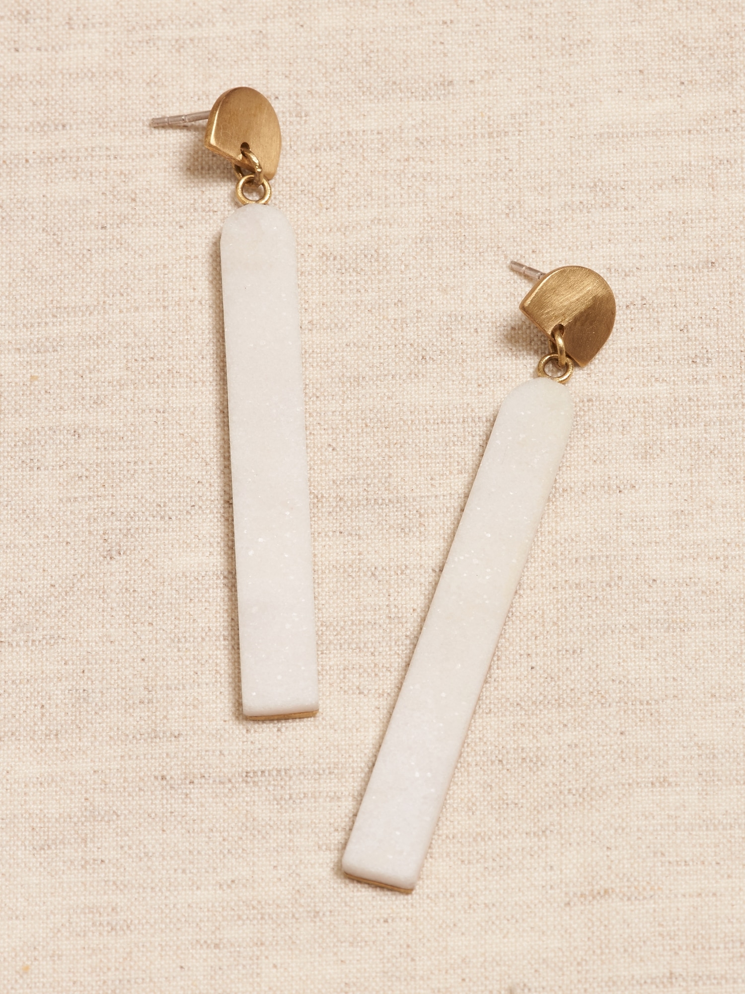 Aureus + Argent | Marble Long Linear Earrings - 500075187083 - Jewelry MARBLE & BRASS COLLECTION: Smooth, subtly veined w sku 500075187083