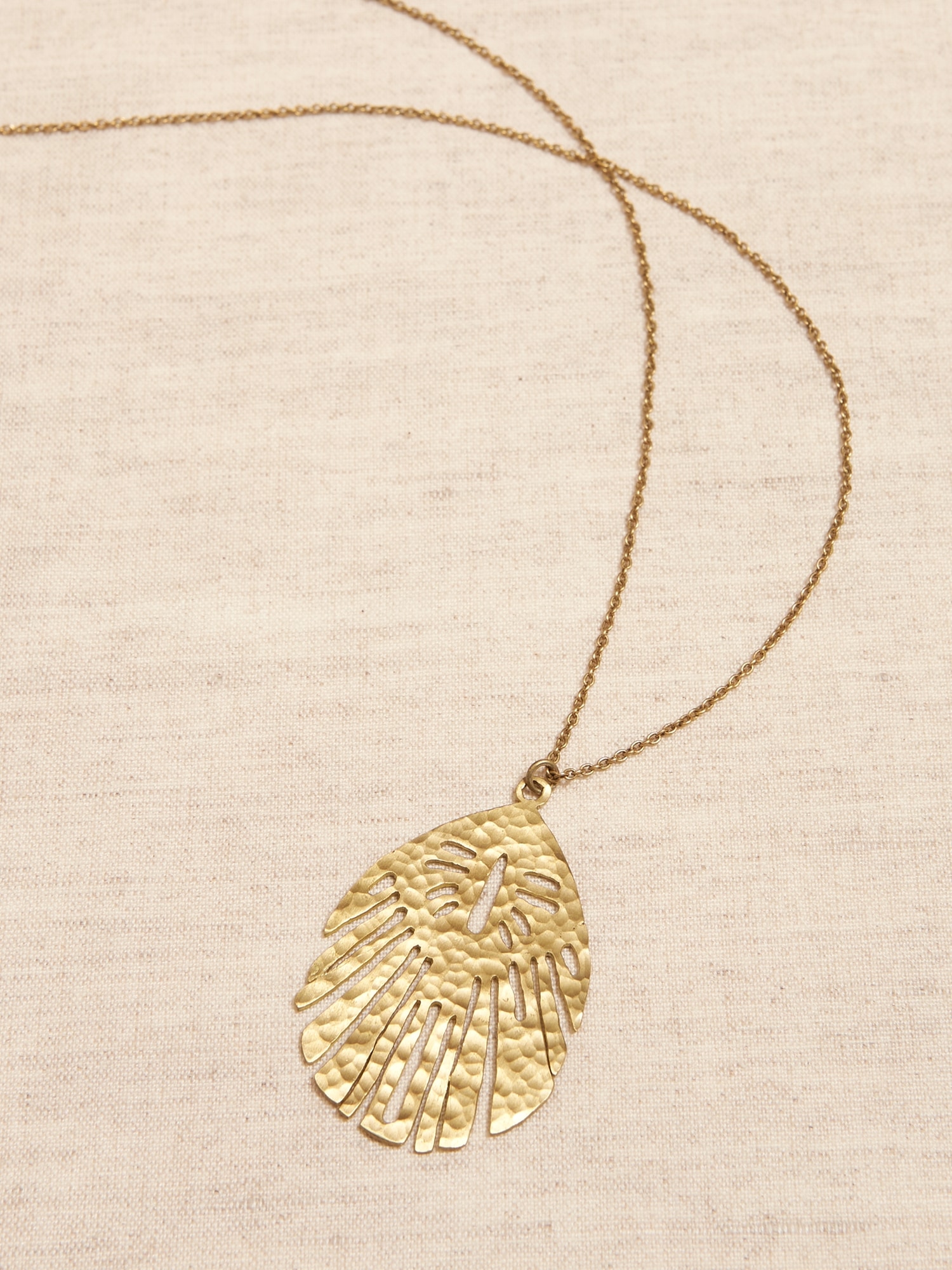Aureus + Argent | Abstract Leaf Pendant Necklace