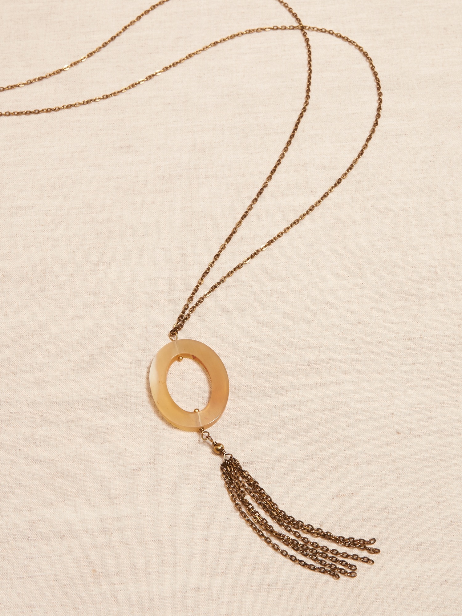 Aureus + Argent | Horn Link Tassel Necklace