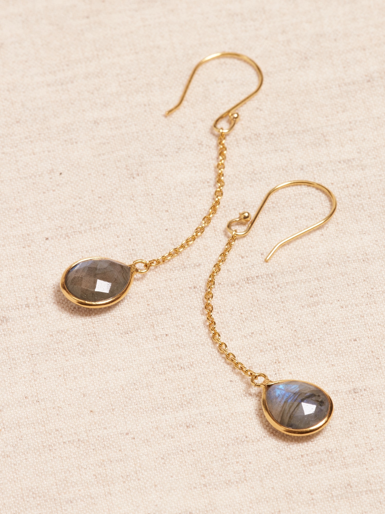 Aureus + Argent | Teardrop Gemstone Chain Earrings