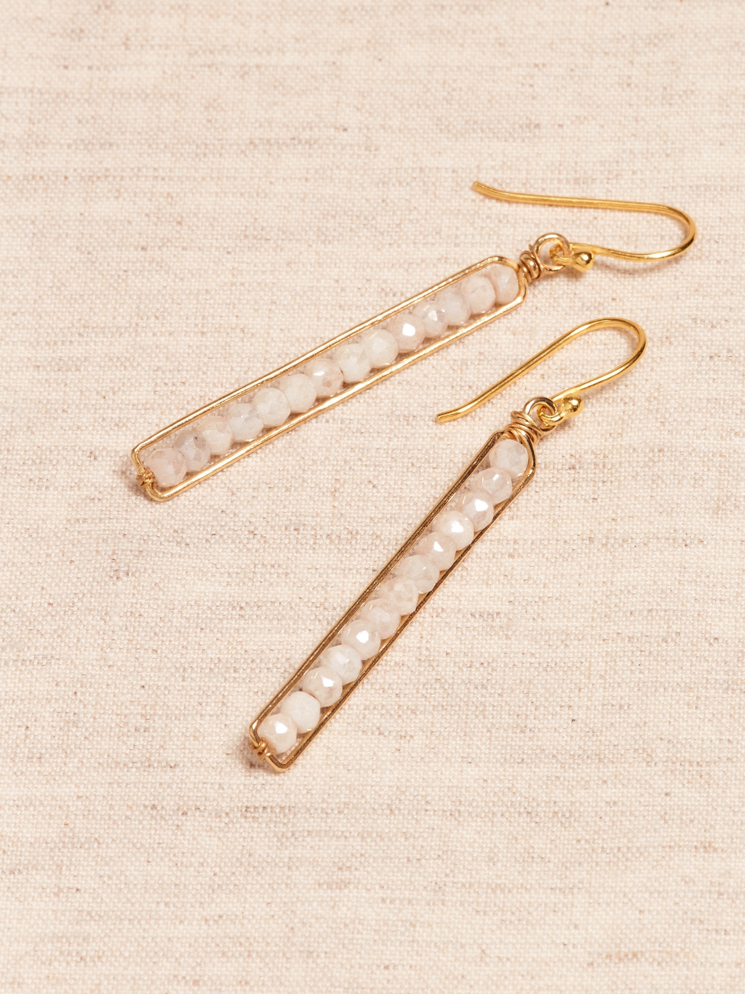 Aureus + Argent | Delicate Peapod Drop Linear Earrings - 500075707519 - Jewelry ECLECTIC STONE COLLECTION: The earth is full of fa sku 500075707519