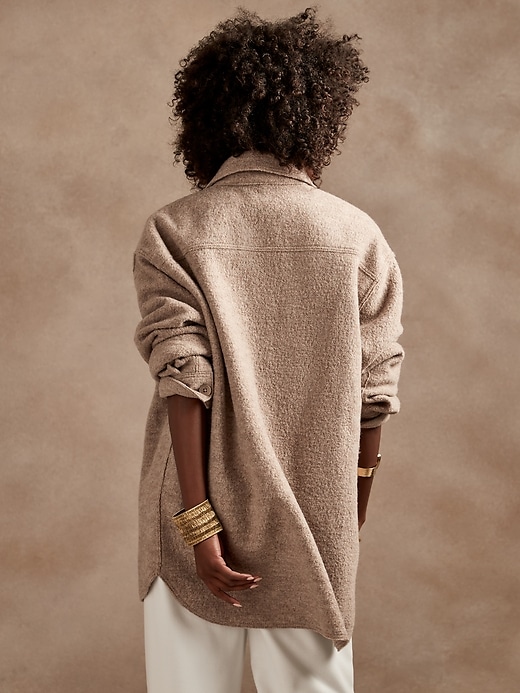 Oversized Italian Wool Shirt Jacket | Banana Republic