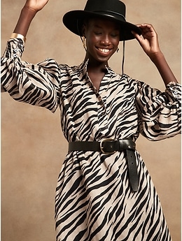 animal print dress banana republic